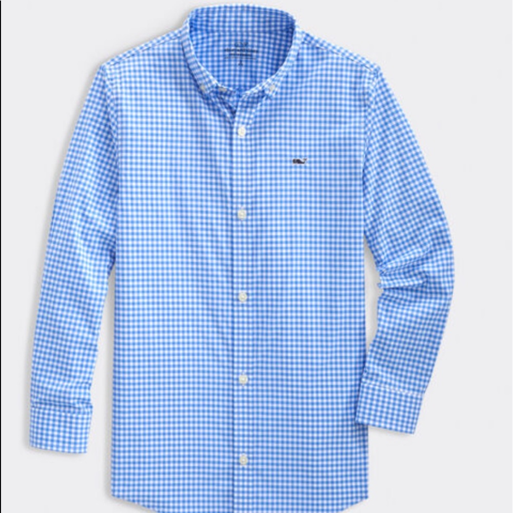 Vineyard Vines blue gingham l/s XL 18